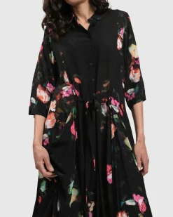 Women Alembika Plus<Drinks-On-Me Maxi Shirt Dress, Floral