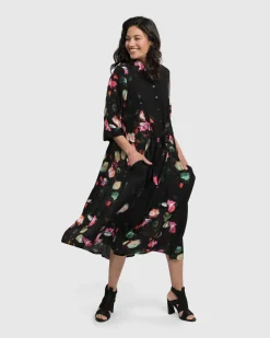 Women Alembika Plus<Drinks-On-Me Maxi Shirt Dress, Floral
