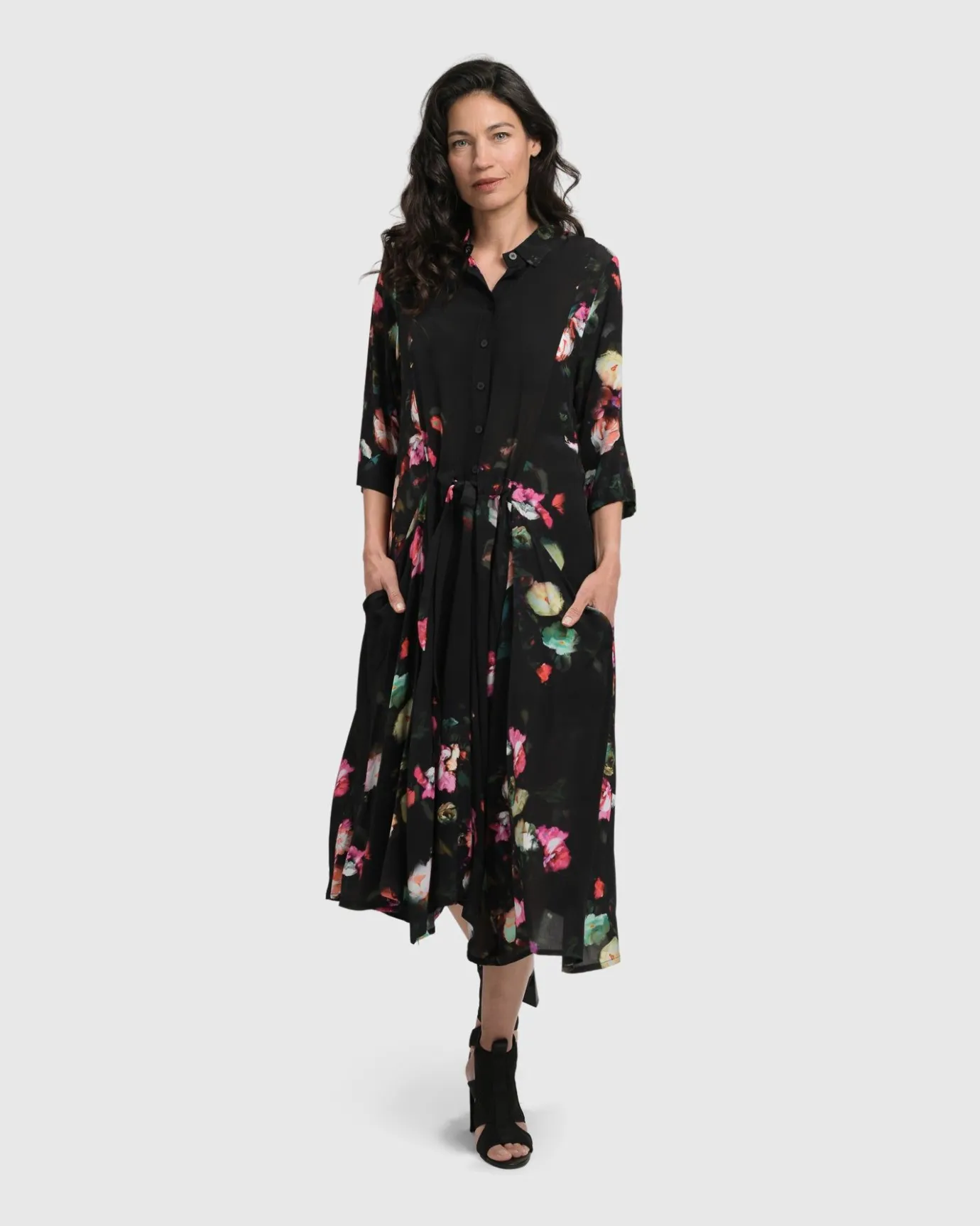 Women Alembika Dresses<Drinks-On-Me Maxi Shirt Dress, Floral