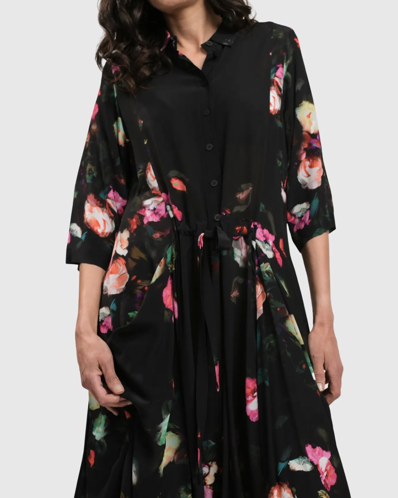 Women Alembika Dresses<Drinks-On-Me Maxi Shirt Dress, Floral