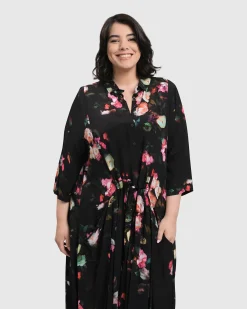 Women Alembika Dresses<Drinks-On-Me Maxi Shirt Dress, Floral