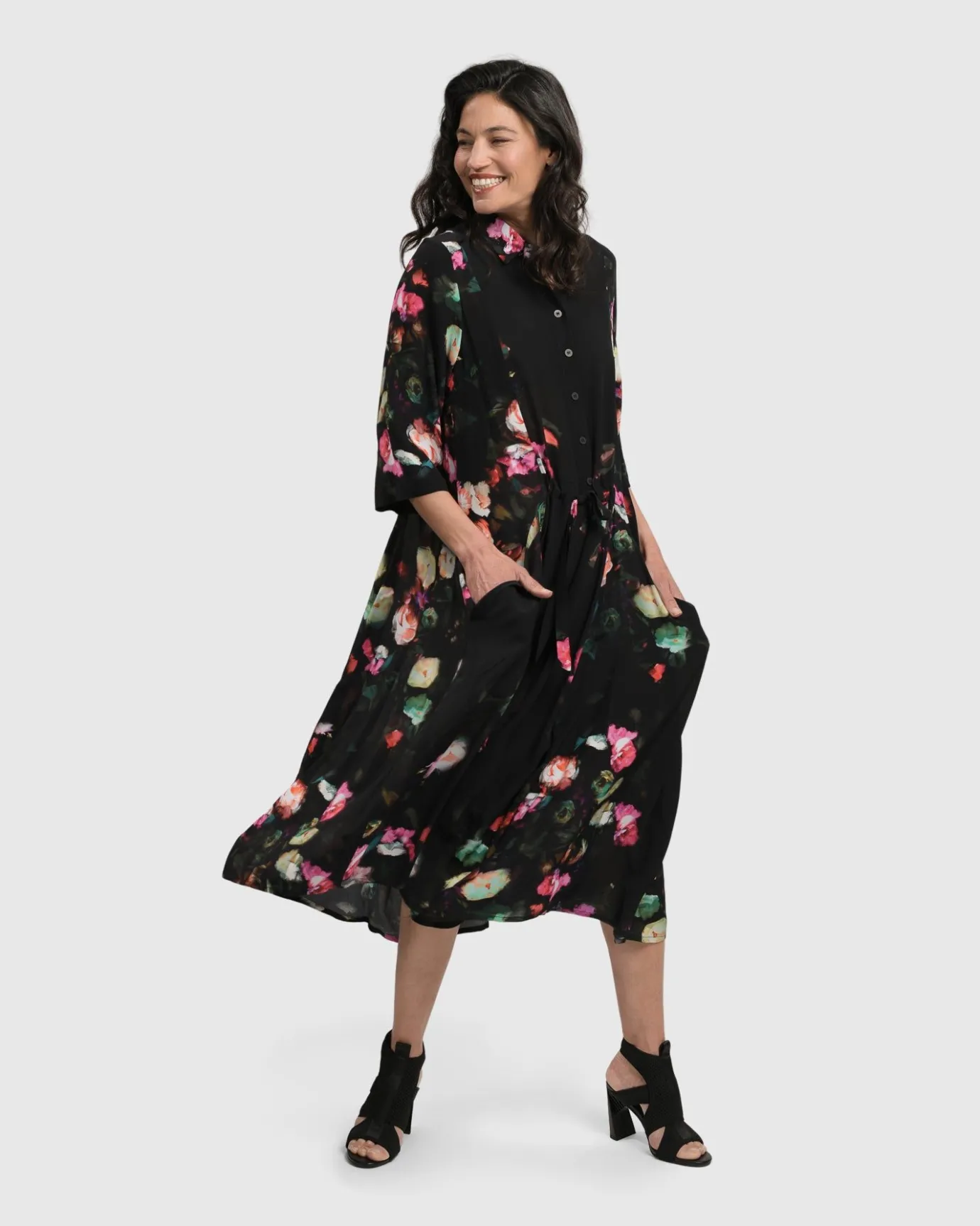 Women Alembika Dresses<Drinks-On-Me Maxi Shirt Dress, Floral