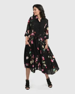 Women Alembika Dresses<Drinks-On-Me Maxi Shirt Dress, Floral