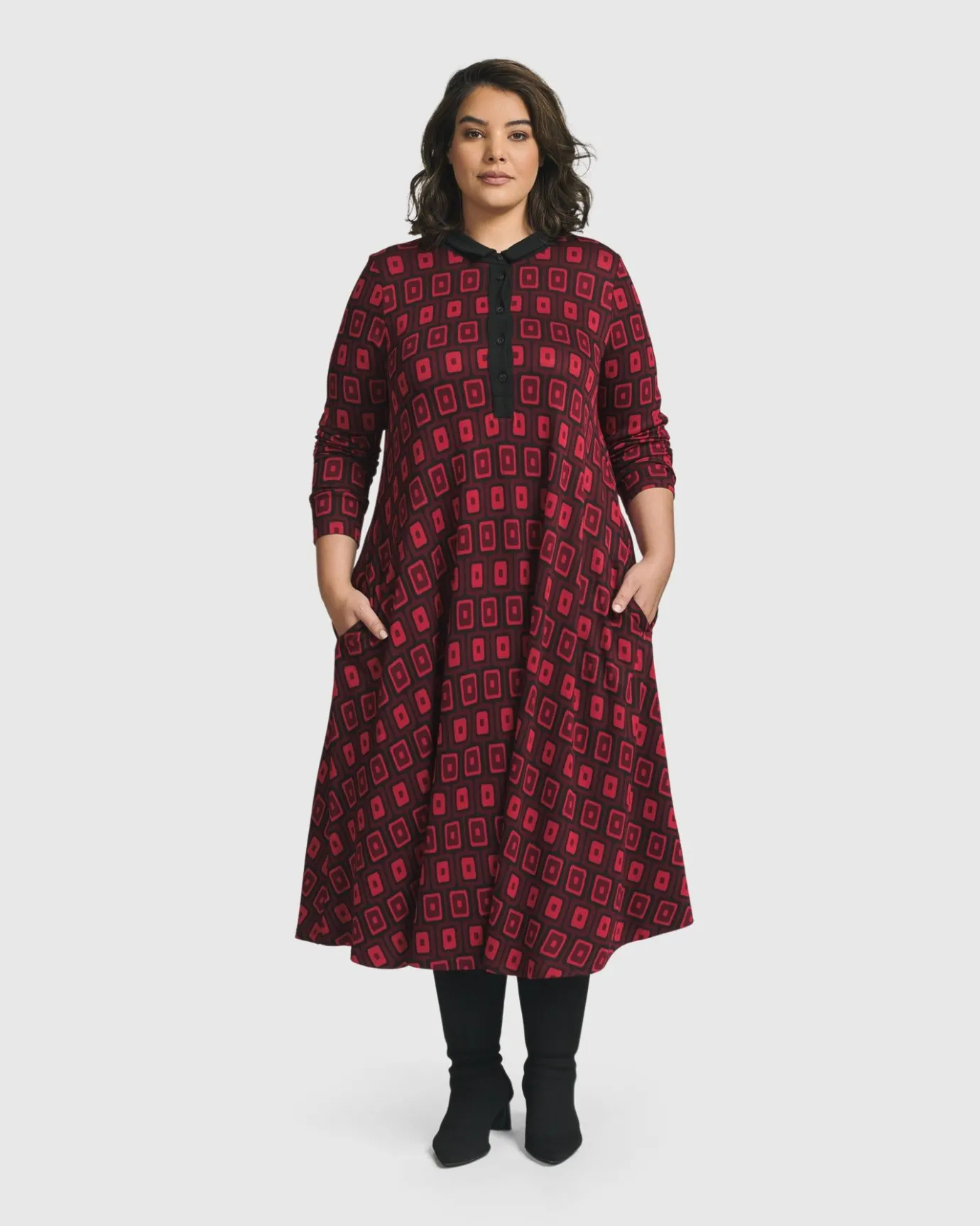 Women Alembika Plus<Dynamite Shirt Dress, Red