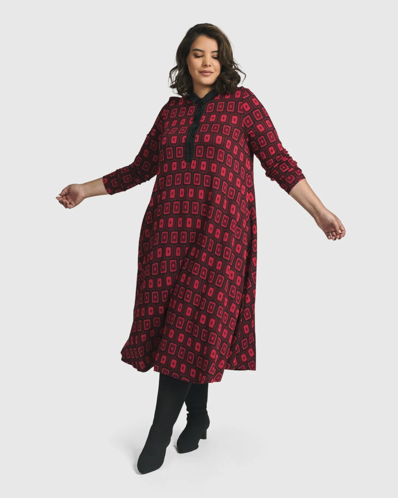 Women Alembika Plus<Dynamite Shirt Dress, Red
