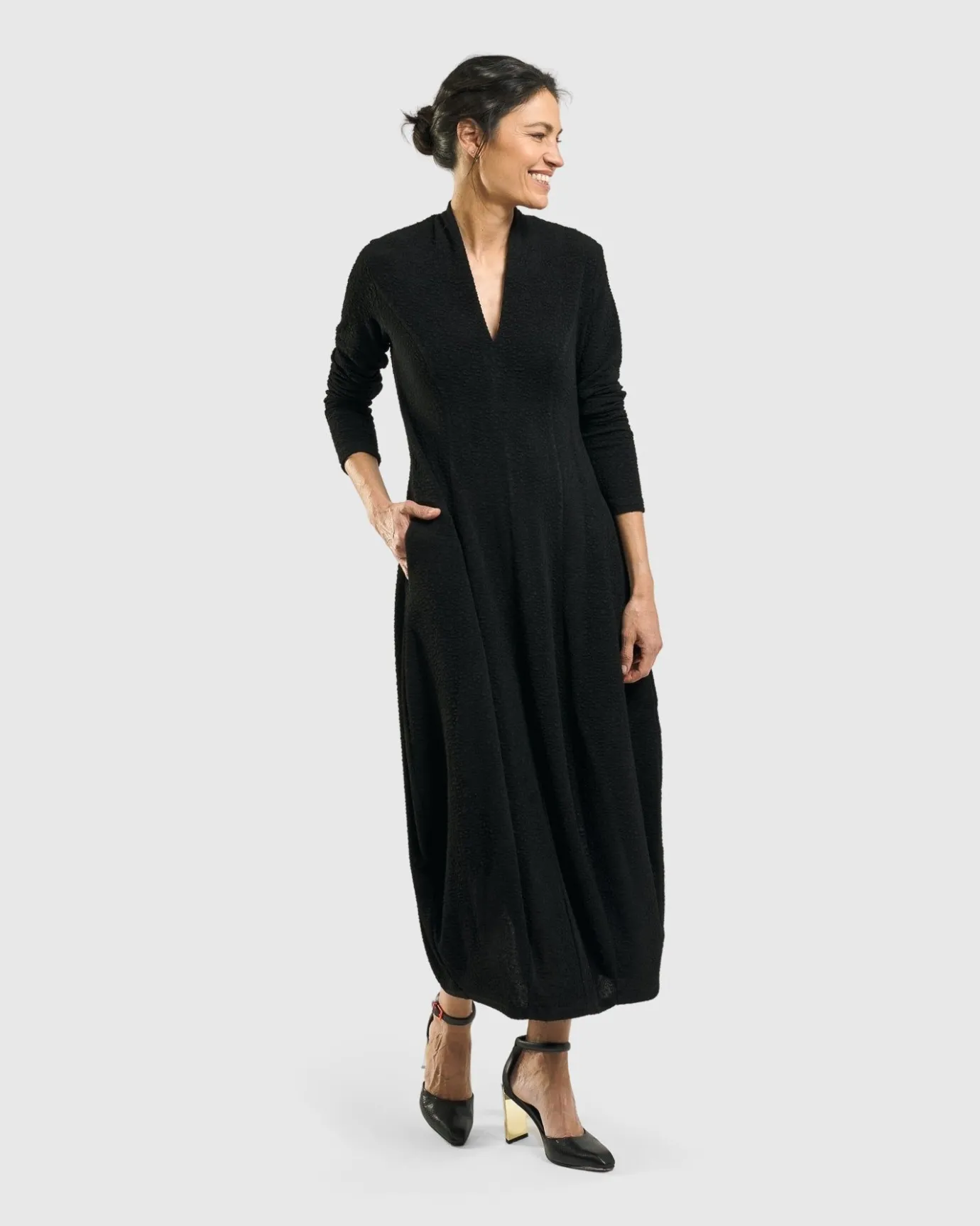 Women Alembika Dresses<Elvira Cocoon Dress, Black