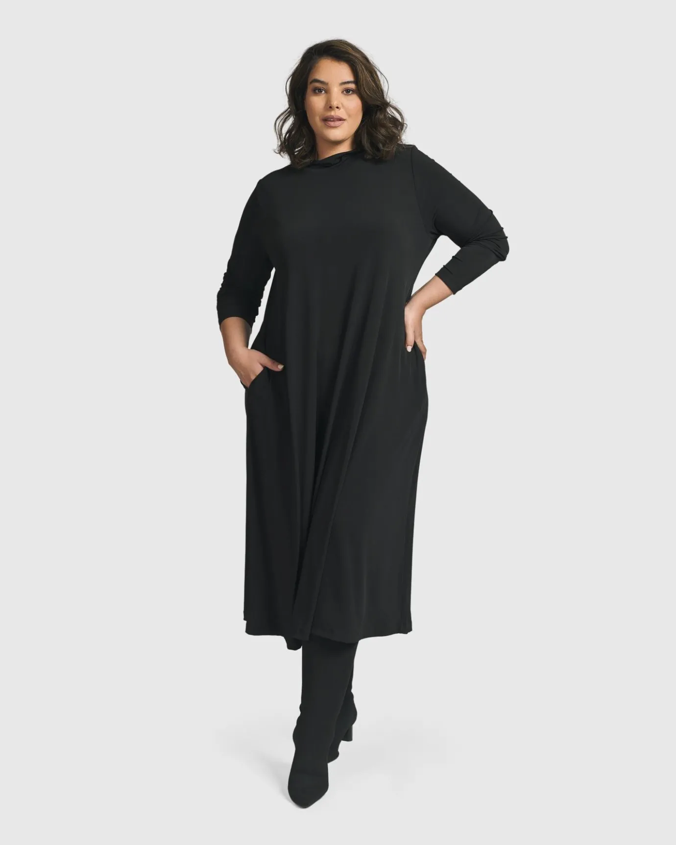 Women Alembika Plus<Essential A Line Dress, Black