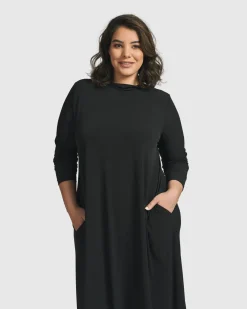 Women Alembika Plus<Essential A Line Dress, Black