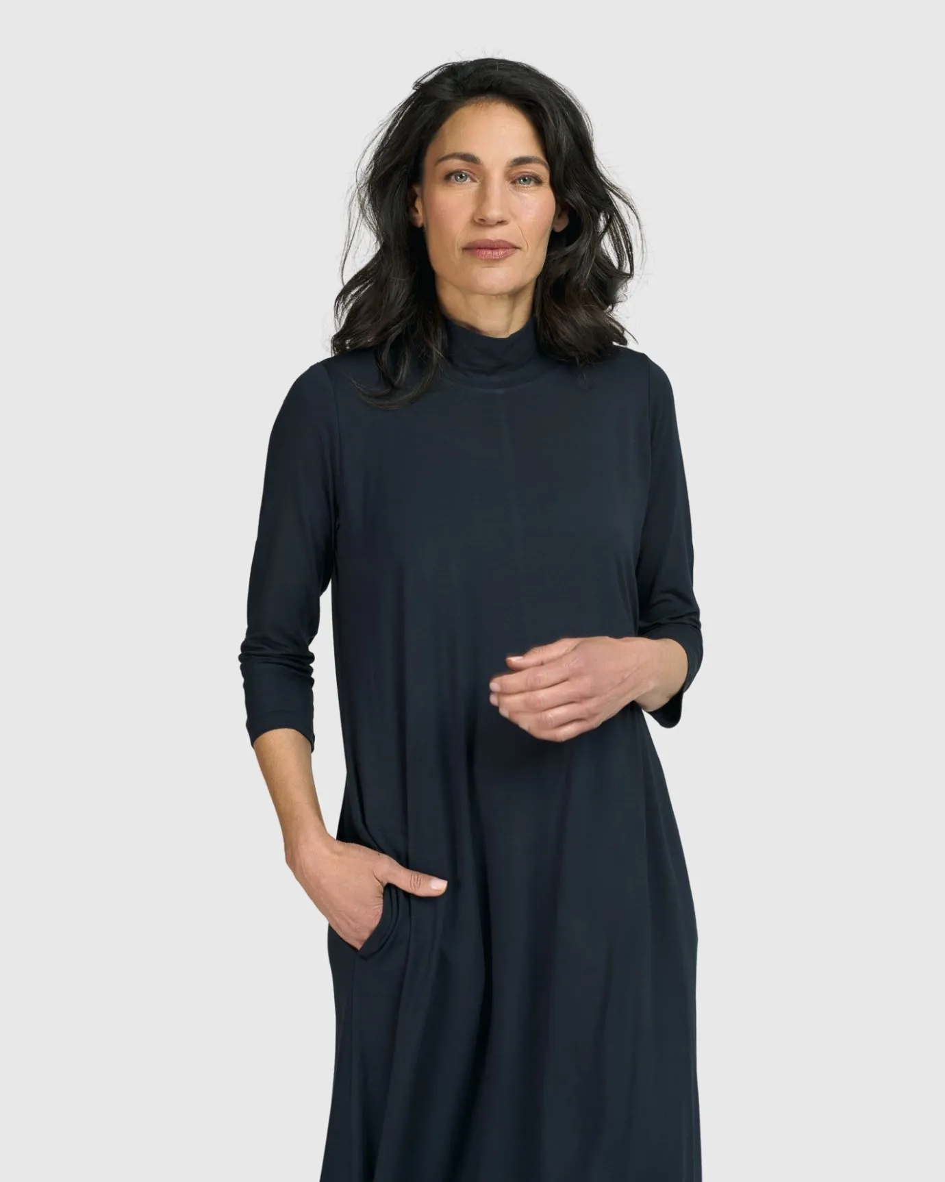 Women Alembika Plus<Essential A-Line Dress, Ocean