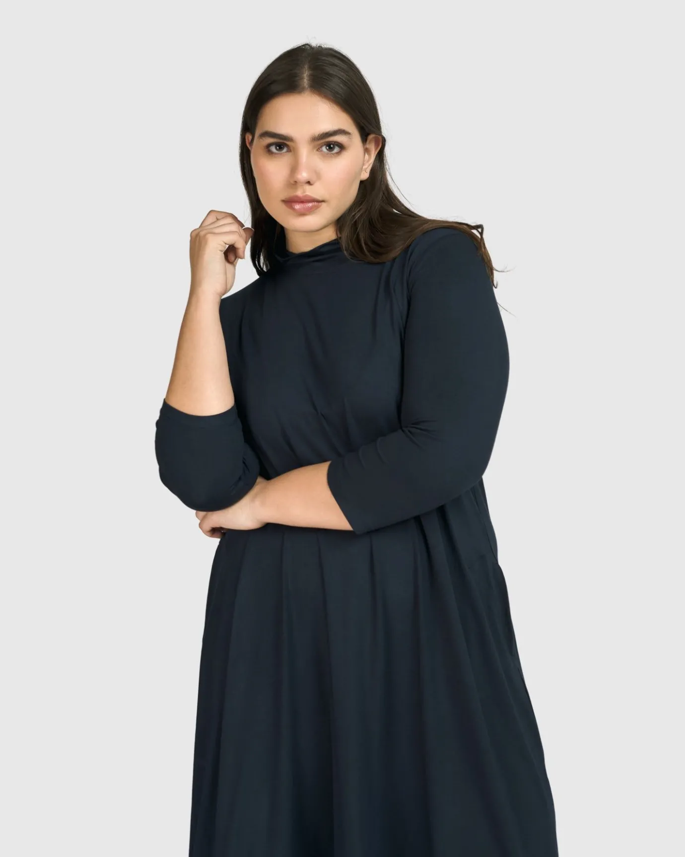 Women Alembika Plus<Essential A-Line Dress, Ocean