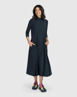 Women Alembika Plus<Essential A-Line Dress, Ocean