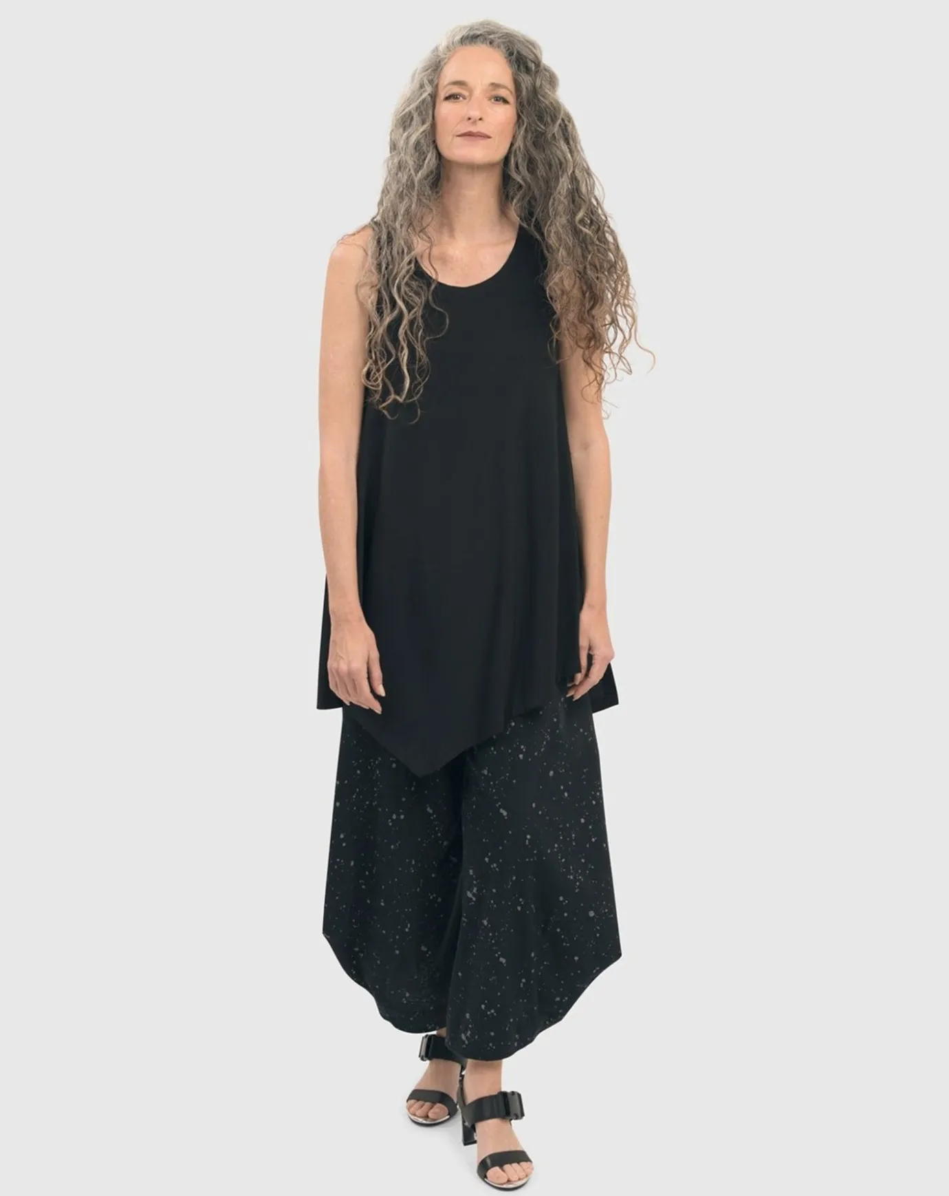 Women Alembika Tops & Tunics<Essential Asymmetrical Tunic Tank Top, Black