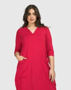 Women Alembika Dresses<Essential Cargo Dress, Red Rose