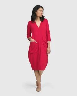 Women Alembika Plus<Essential Cargo Dress, Red Rose