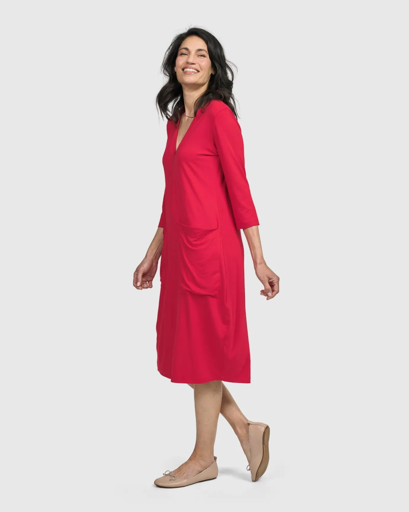 Women Alembika Plus<Essential Cargo Dress, Red Rose