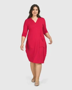 Women Alembika Plus<Essential Cargo Dress, Red Rose