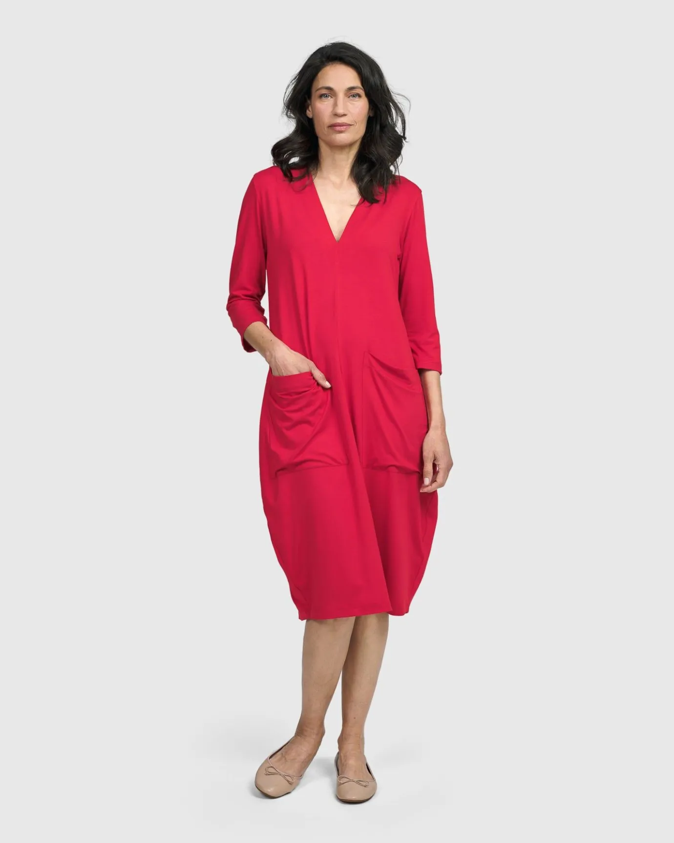 Women Alembika Plus<Essential Cargo Dress, Red Rose