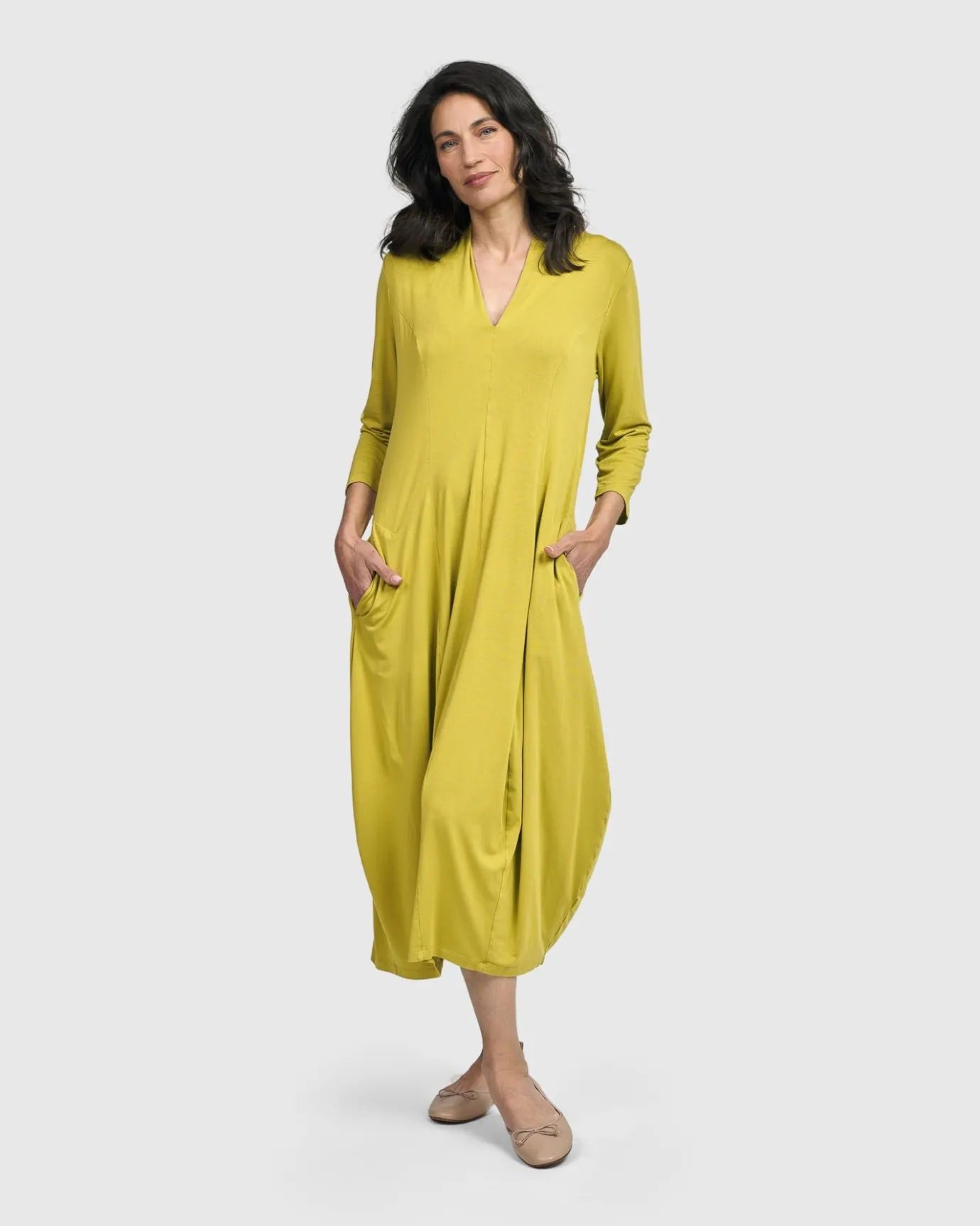 Women Alembika Plus<Essential Cocoon Dress, Lime