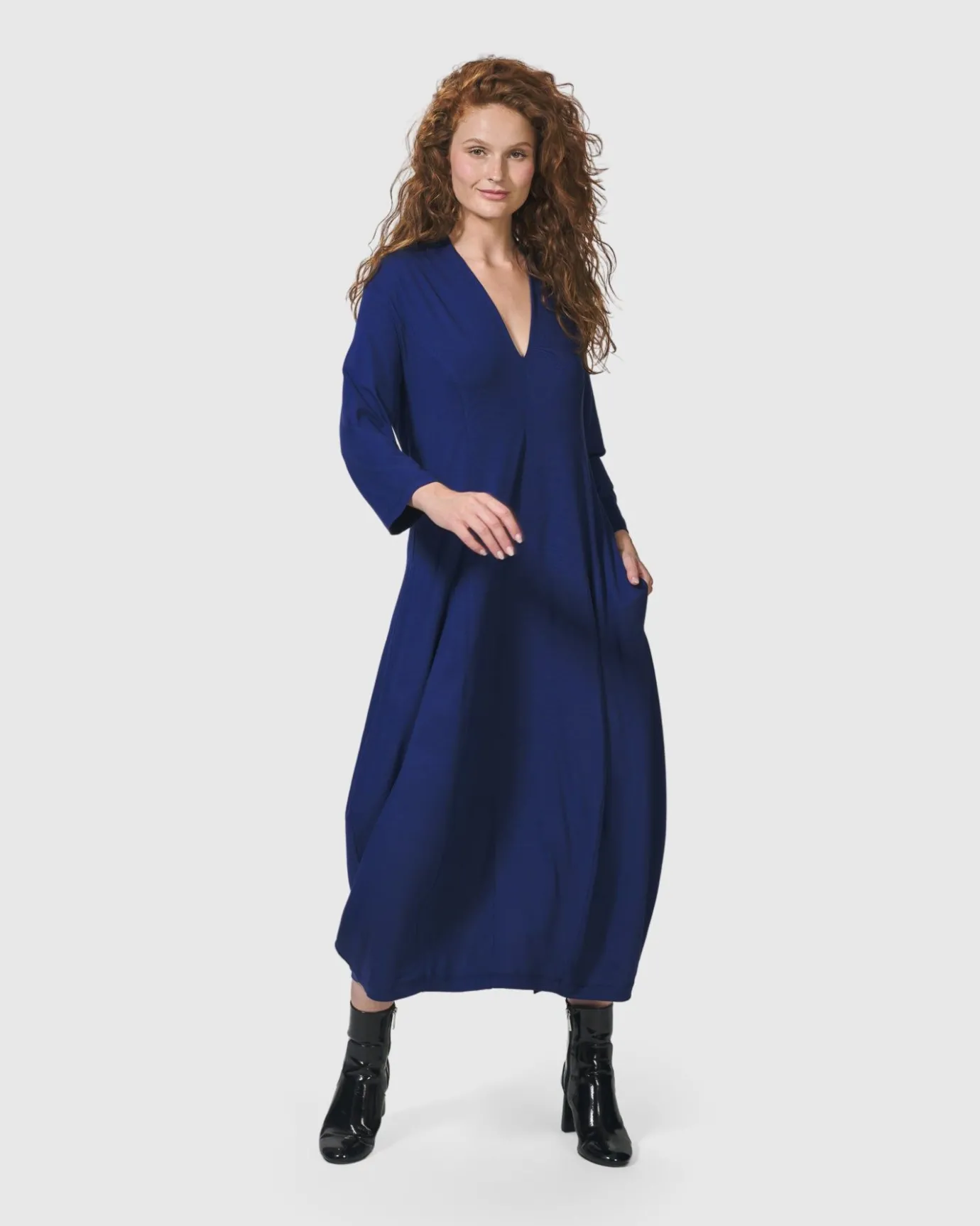 Women Alembika Plus<Essential Cocoon Dress, Royal Blue