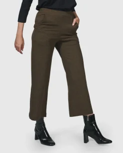 Women Alembika Pants & Skirts<Essential Cropped Pants, Brown