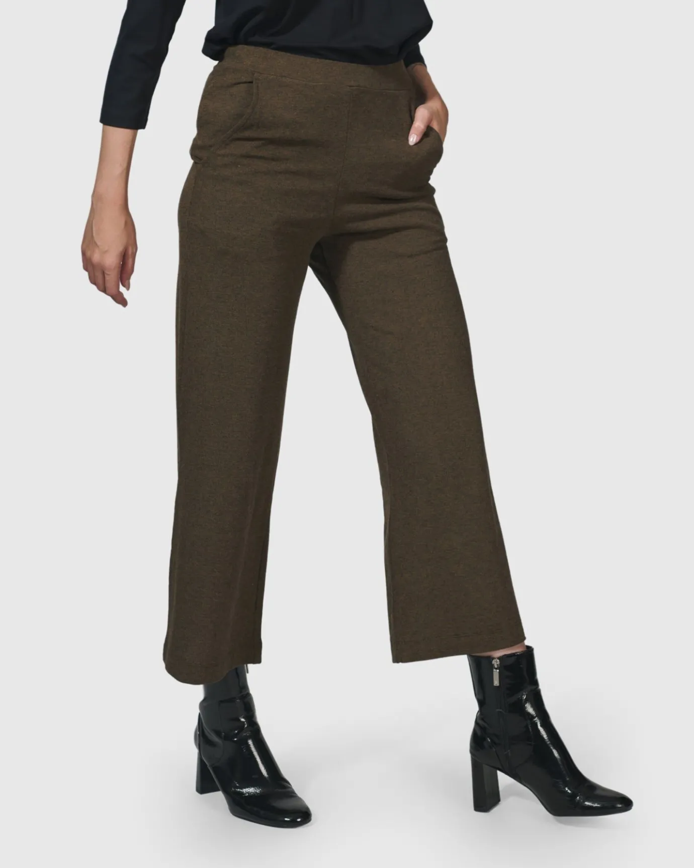 Women Alembika Pants & Skirts<Essential Cropped Pants, Brown