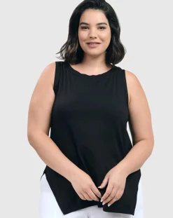 Women Alembika Plus<Essential Cutaway Tank Top, Black