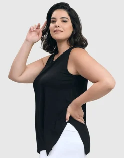 Women Alembika Plus<Essential Cutaway Tank Top, Black