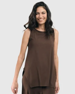 Women Alembika Plus<Essential Cutaway Tank Top, Coffee
