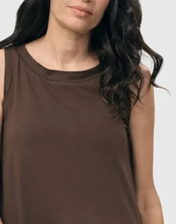 Women Alembika Plus<Essential Cutaway Tank Top, Coffee
