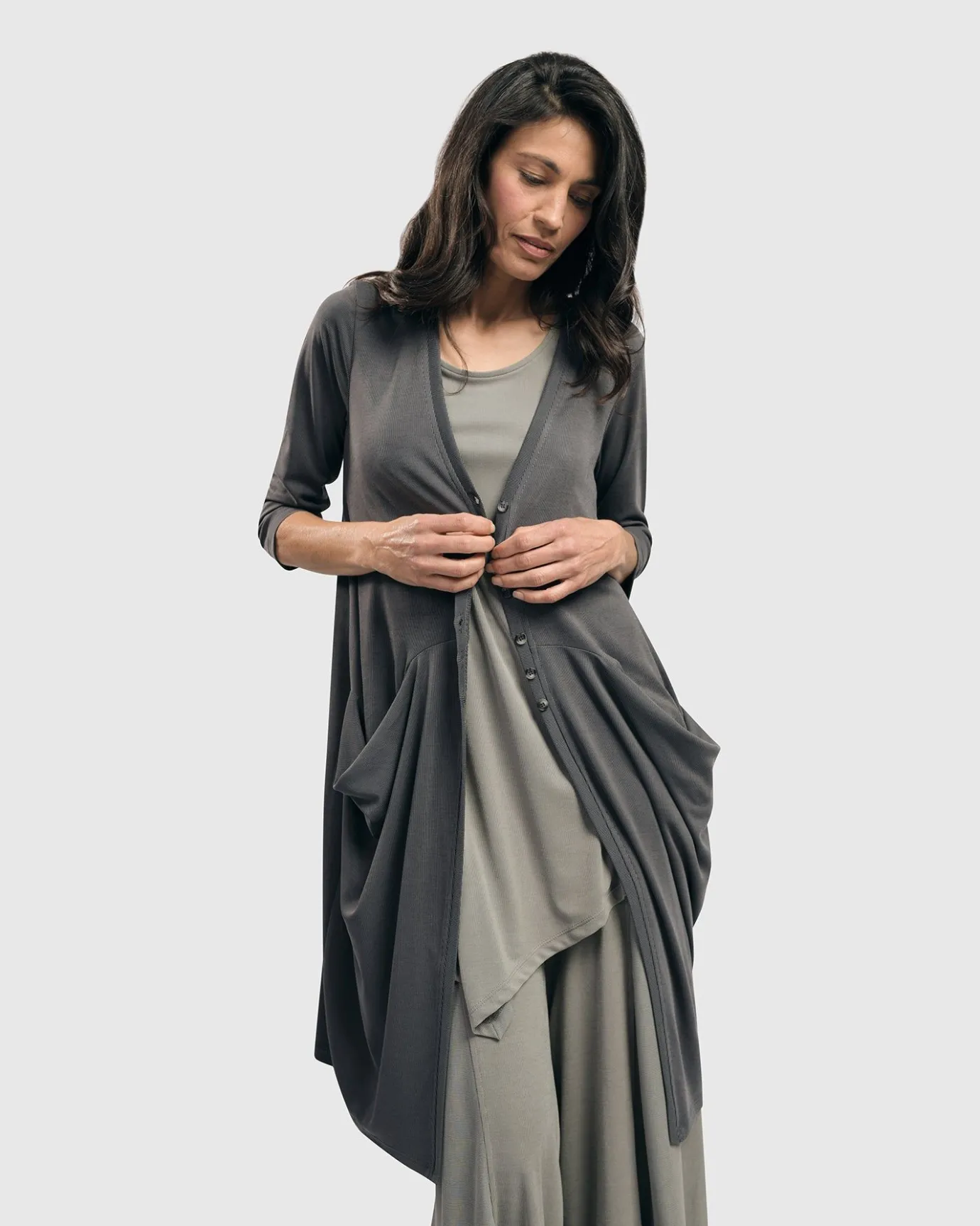 Women Alembika Plus<Essential Draped Cocoon Jacket, Grey