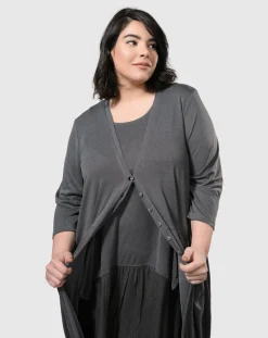 Women Alembika Plus<Essential Draped Cocoon Jacket, Grey