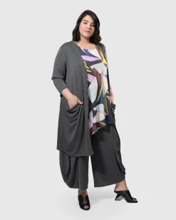 Women Alembika Plus<Essential Draped Cocoon Jacket, Grey