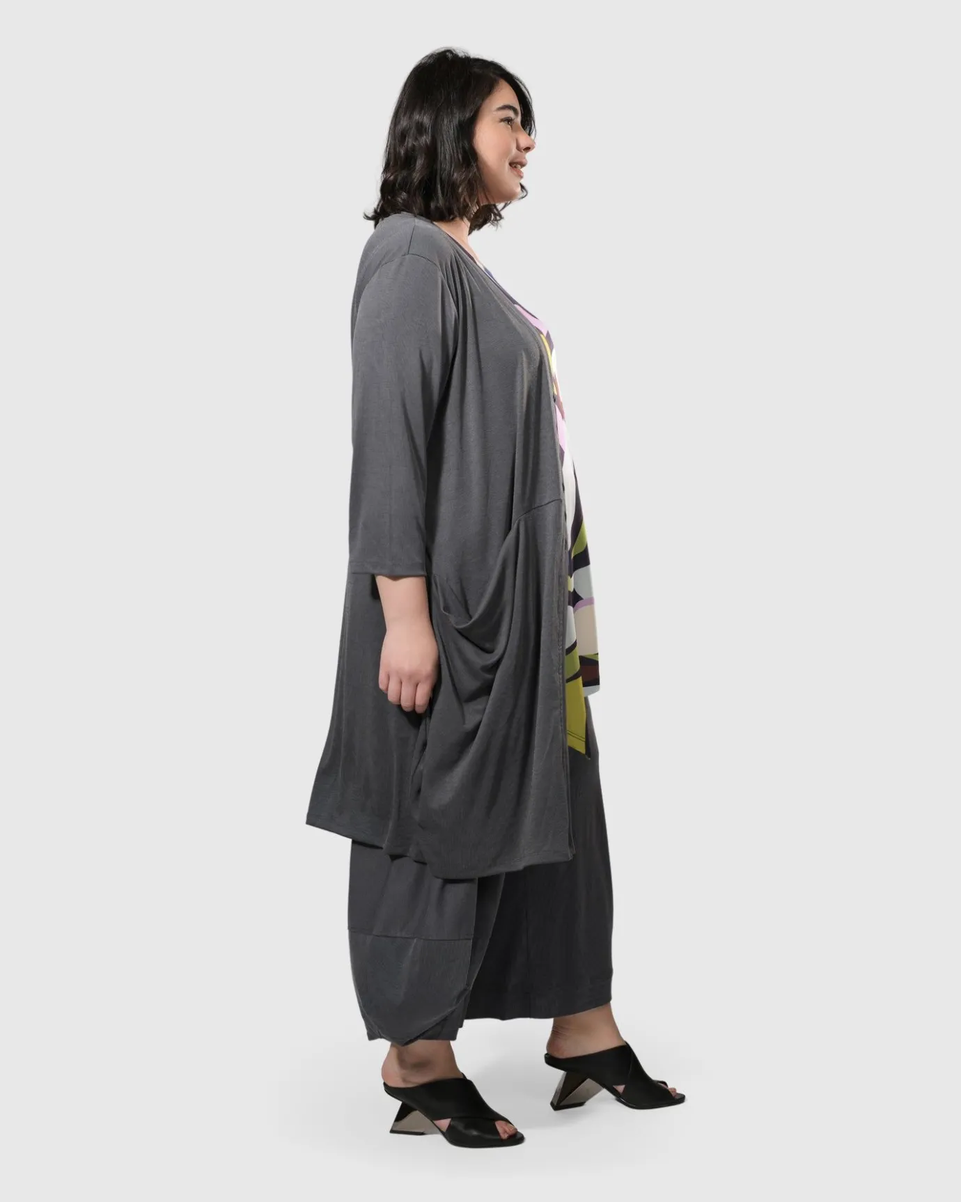 Women Alembika Plus<Essential Draped Cocoon Jacket, Grey