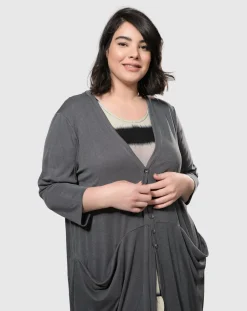 Women Alembika Plus<Essential Draped Cocoon Jacket, Grey