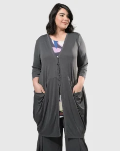 Women Alembika Plus<Essential Draped Cocoon Jacket, Grey