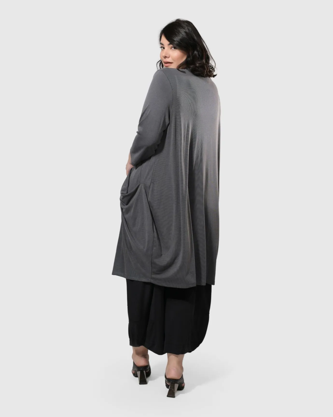 Women Alembika Plus<Essential Draped Cocoon Jacket, Grey