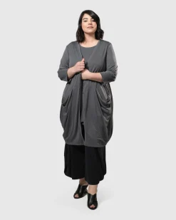 Women Alembika Plus<Essential Draped Cocoon Jacket, Grey