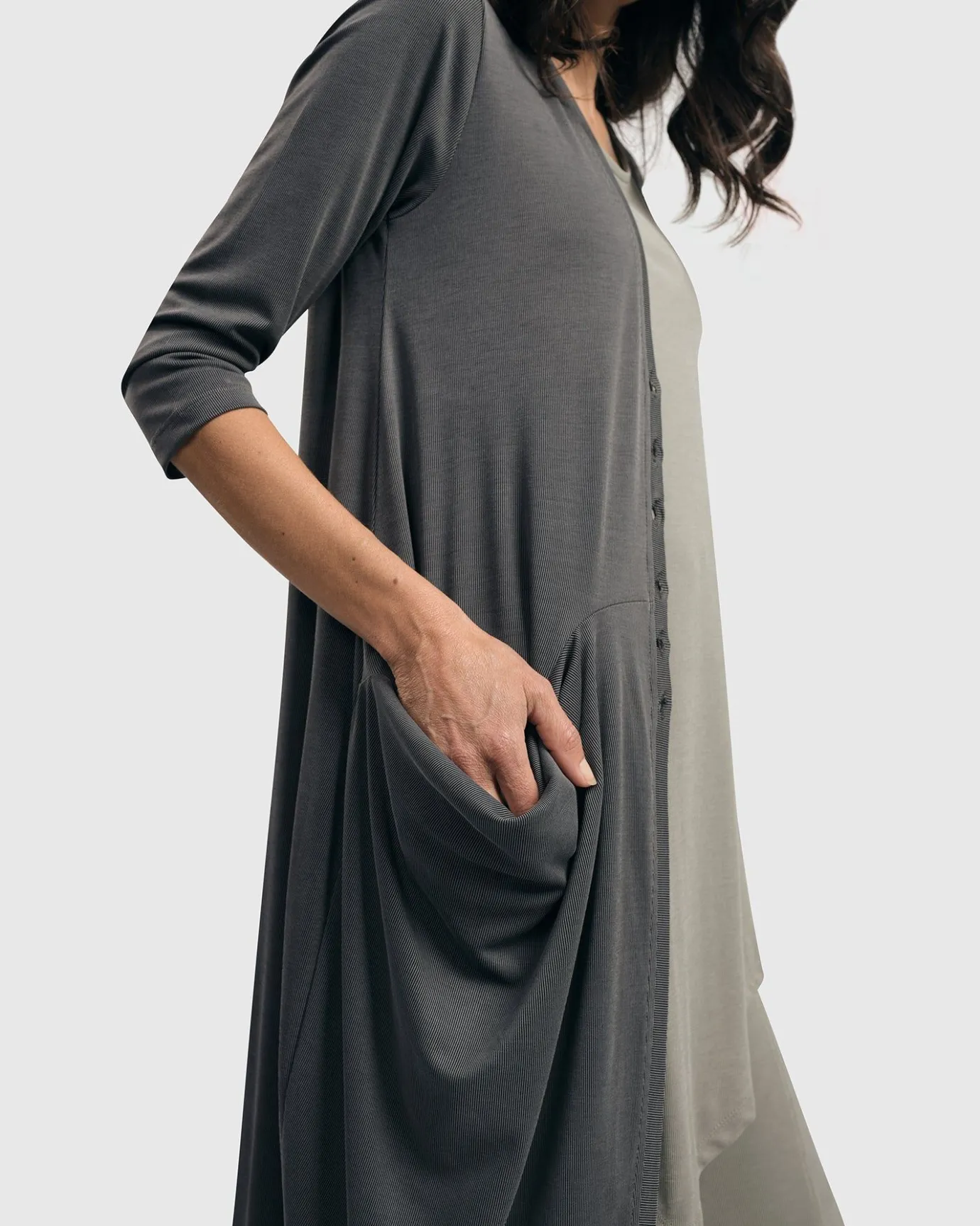 Women Alembika Plus<Essential Draped Cocoon Jacket, Grey