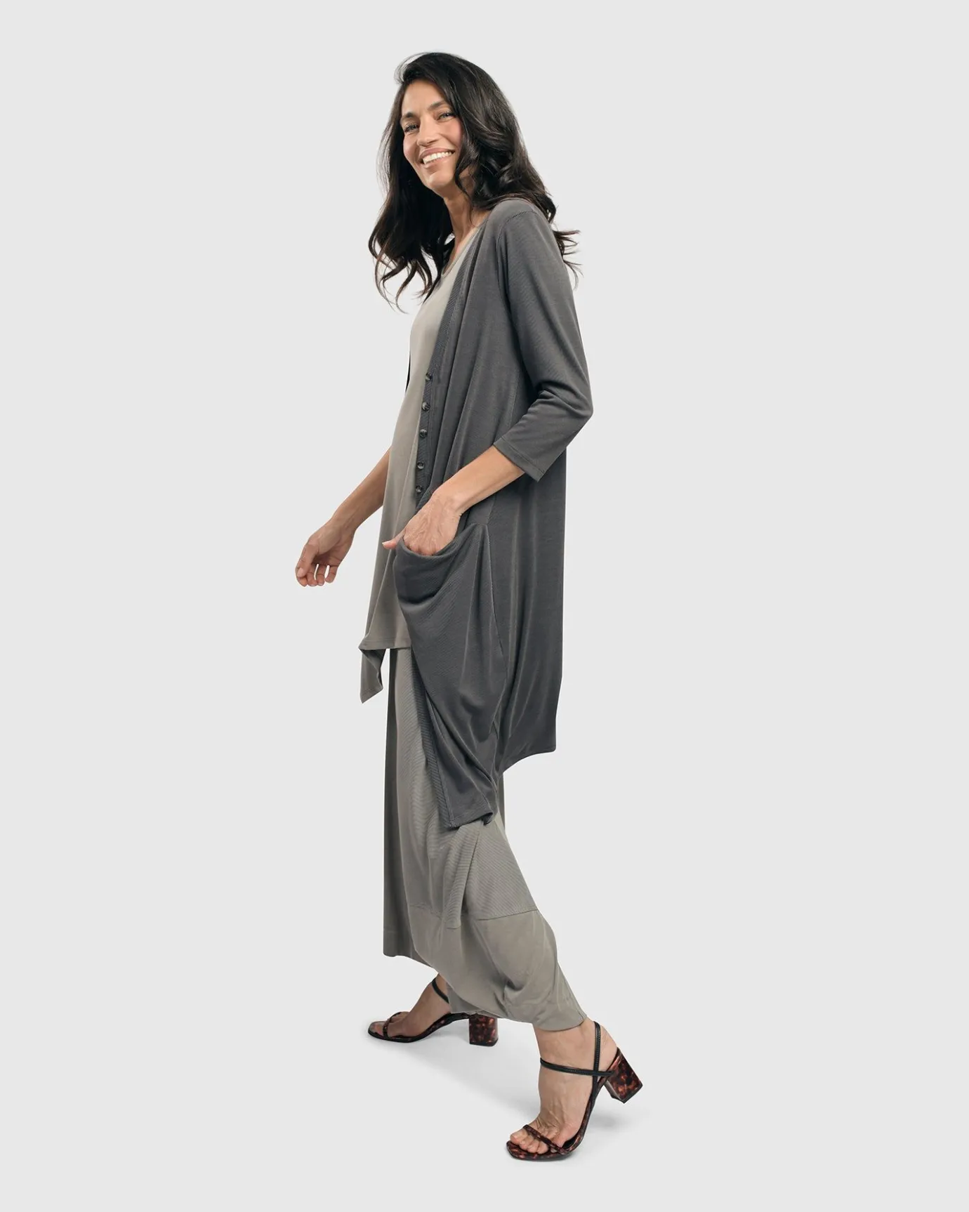Women Alembika Plus<Essential Draped Cocoon Jacket, Grey