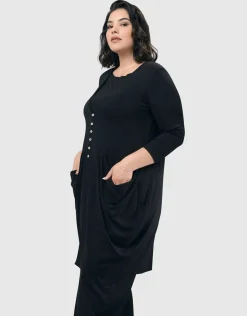 Women Alembika Plus<Essential Draped Cocoon Jacket, Black