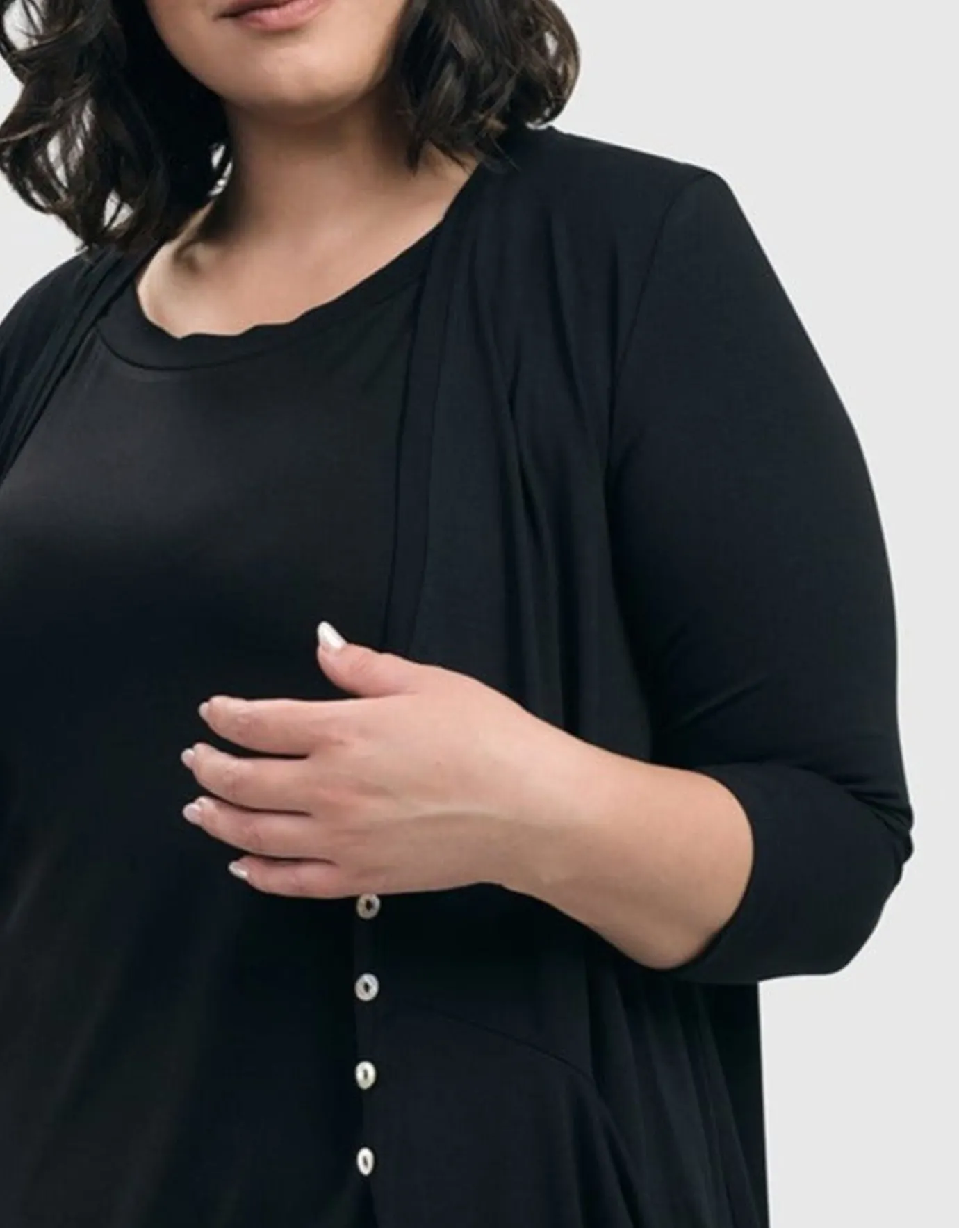 Women Alembika Plus<Essential Draped Cocoon Jacket, Black