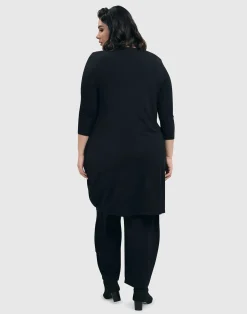 Women Alembika Plus<Essential Draped Cocoon Jacket, Black