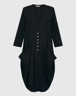Women Alembika Plus<Essential Draped Cocoon Jacket, Black