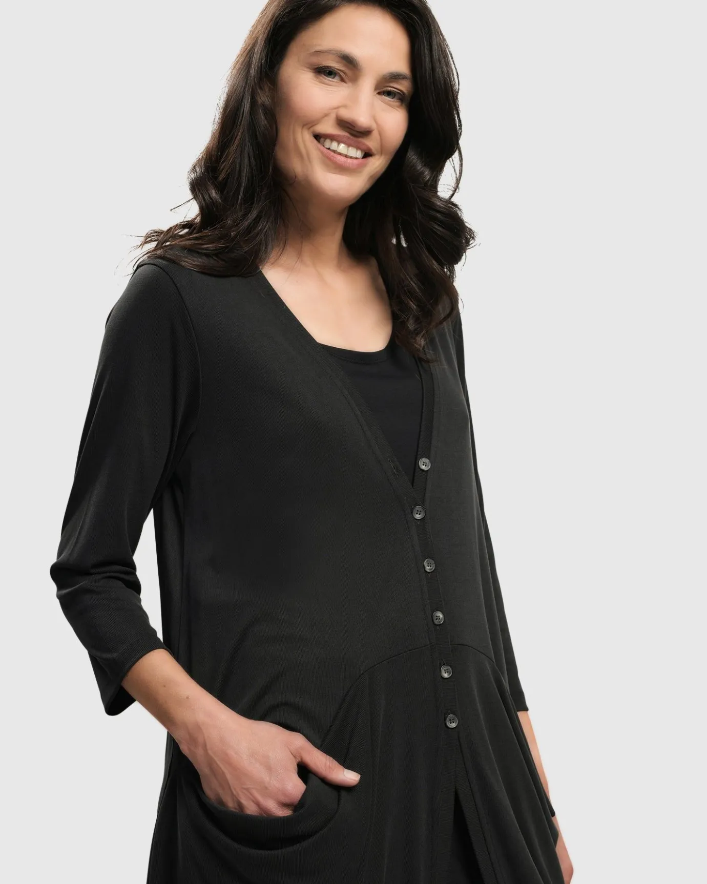 Women Alembika Jackets<Essential Draped Cocoon Jacket, Charcoal