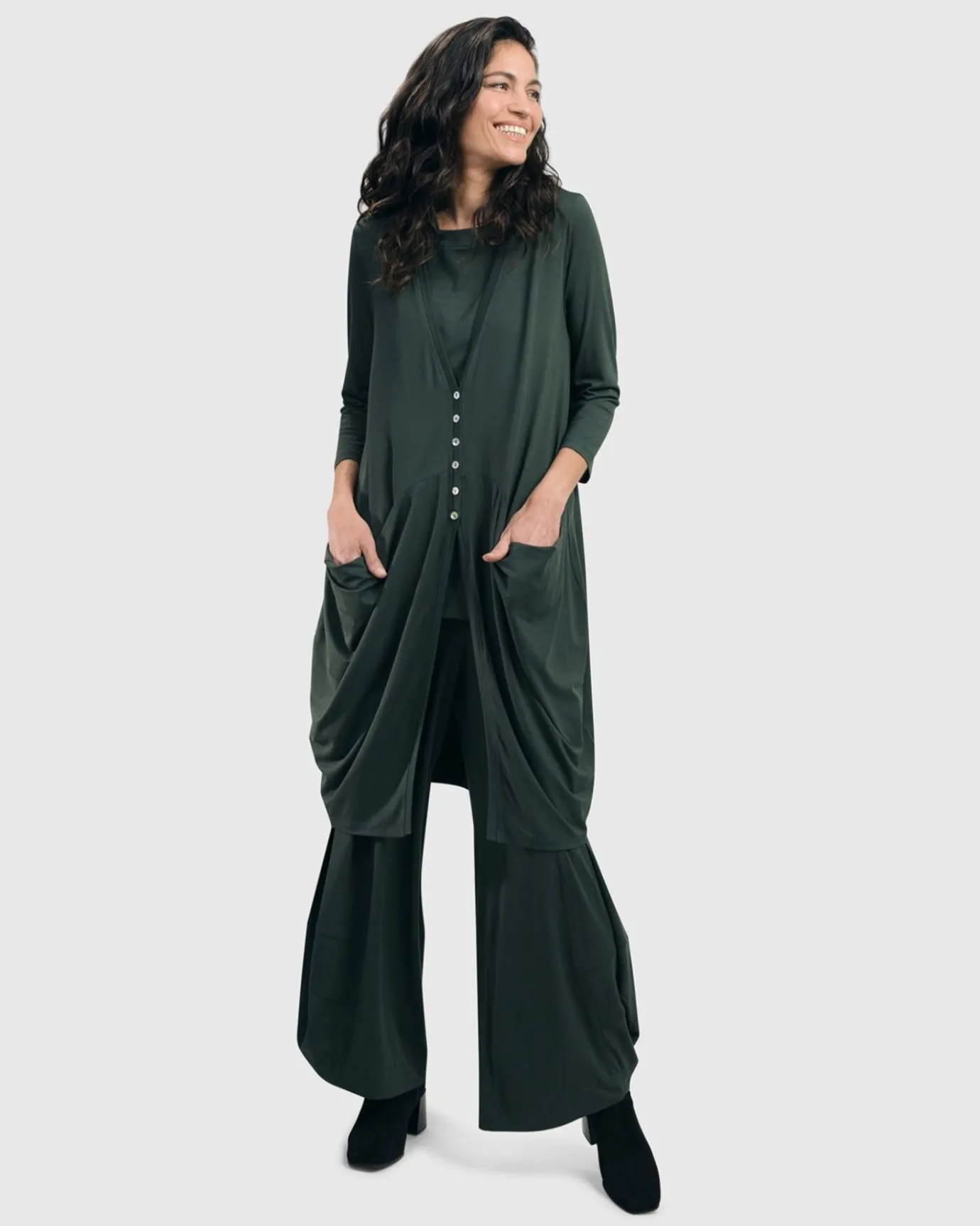 Women Alembika Jackets<Essential Draped Cocoon Jacket, Green