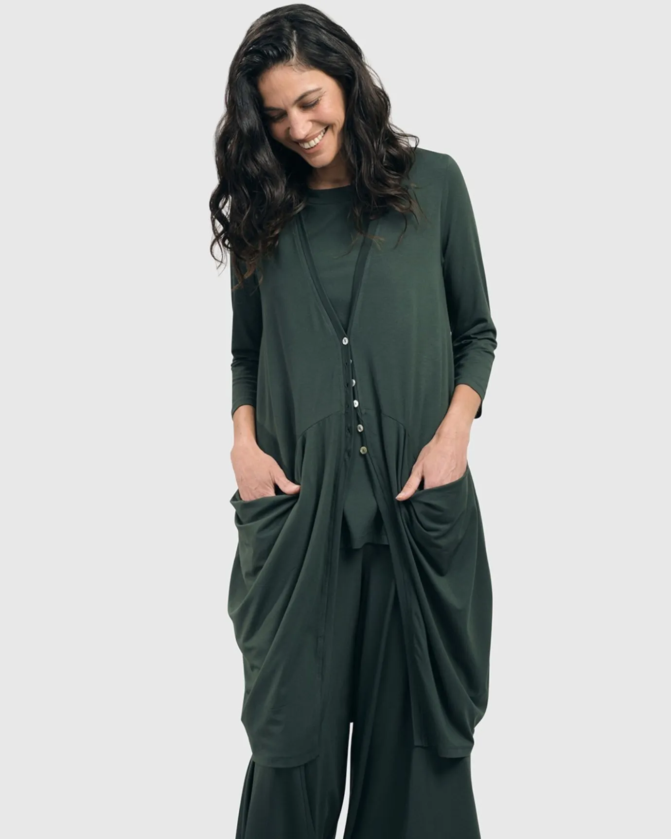 Women Alembika Jackets<Essential Draped Cocoon Jacket, Green