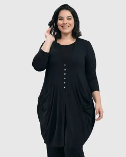 Women Alembika Jackets<Essential Draped Cocoon Jacket, Black