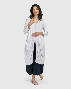 Women Alembika Jackets<Essential Draped Cocoon Jacket, White