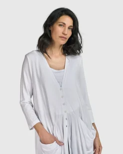 Women Alembika Jackets<Essential Draped Cocoon Jacket, White