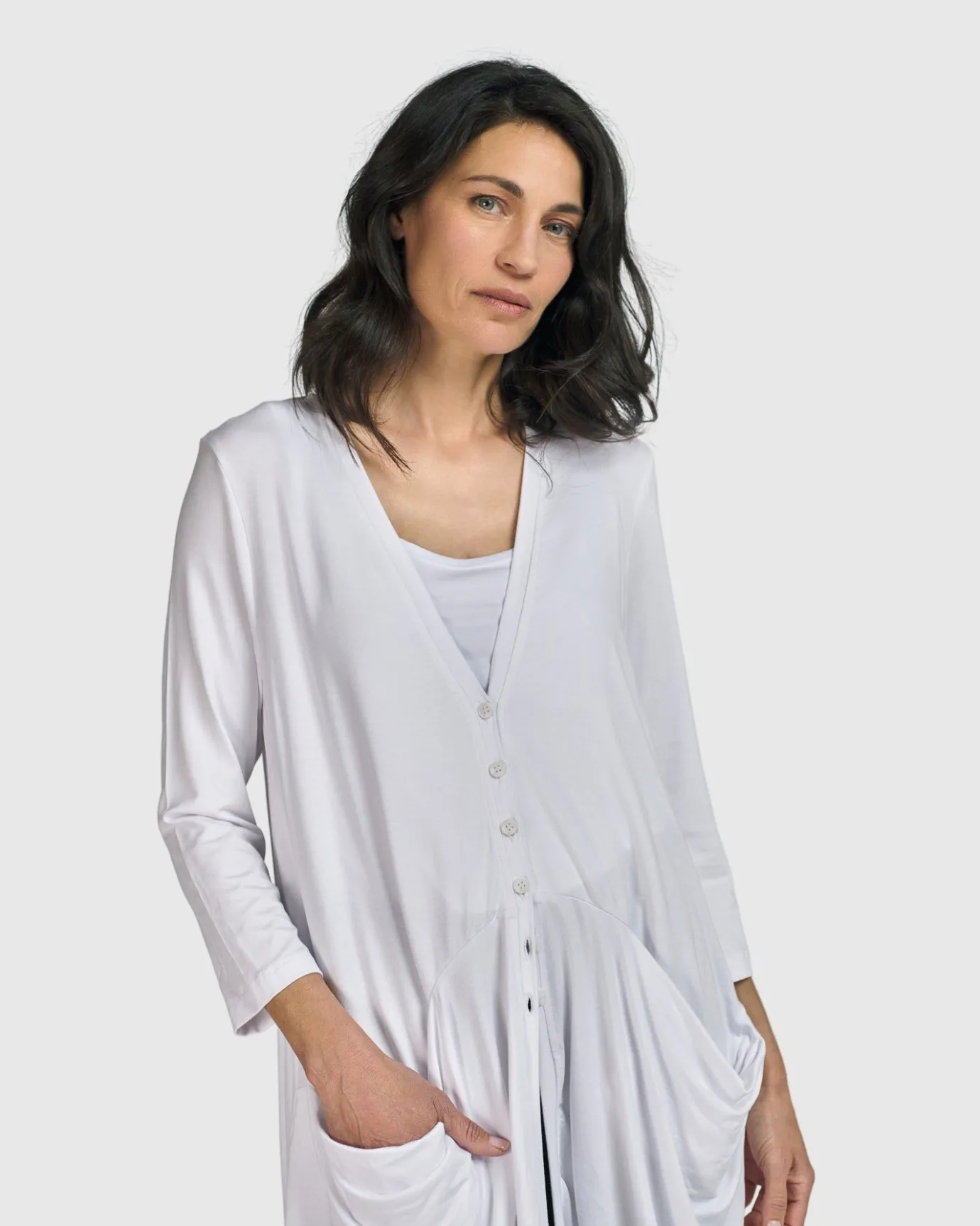 Women Alembika Jackets<Essential Draped Cocoon Jacket, White